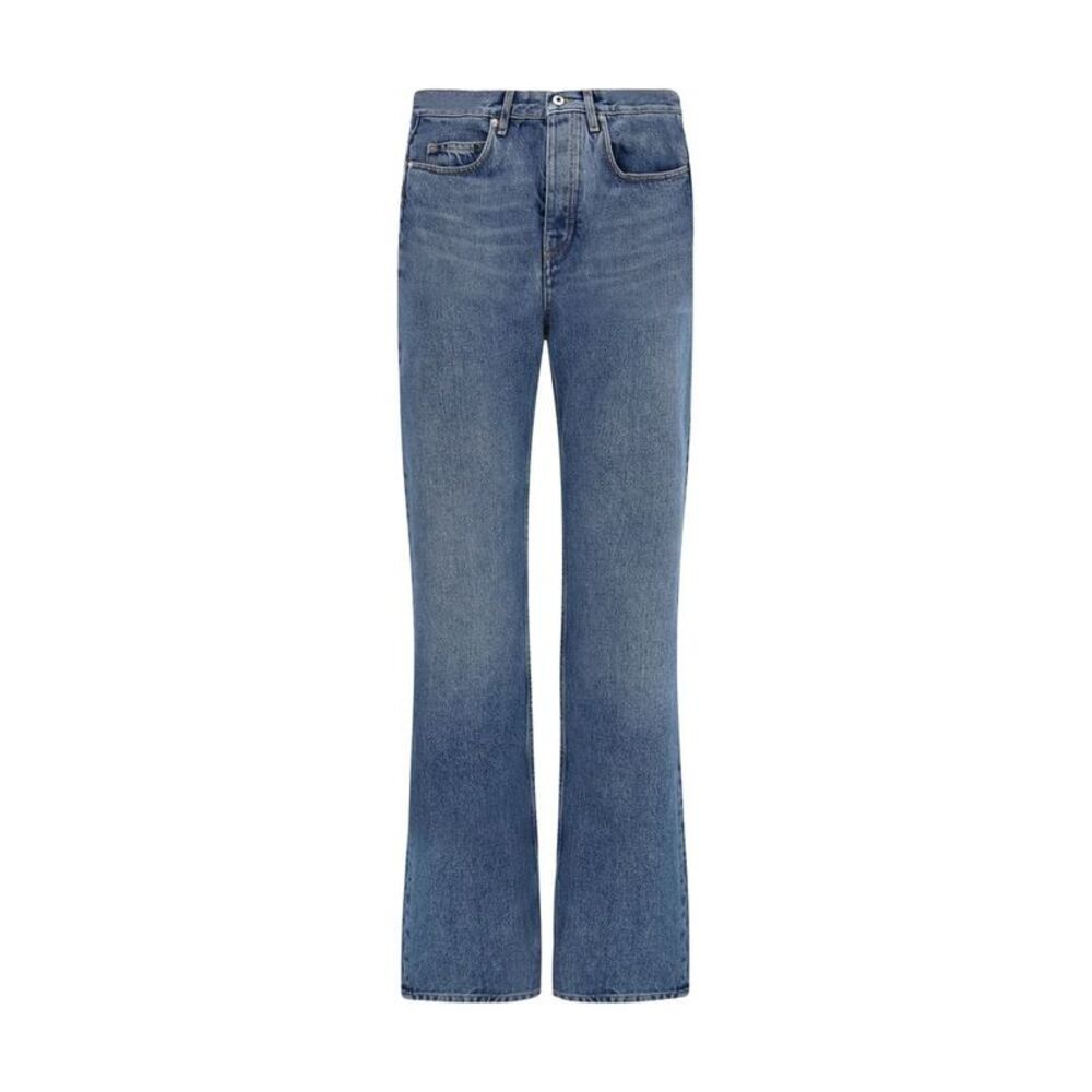 Off-White Blue Cotton Straight-Leg Women's Jeans